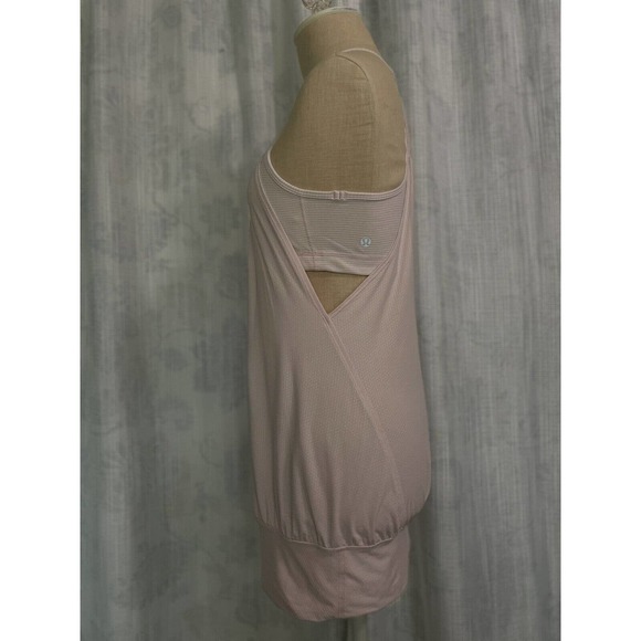 Lululemon Practice Freely Tank Racerback Striped Sports Bra Size 6 Light Pink - Picture 3 of 13
